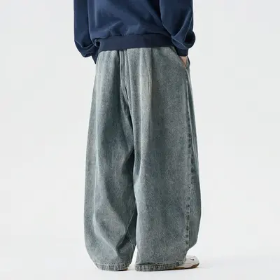 Herren-Jeans mit weitem Bein, Vintage-Workwear-Stil, Übergröße