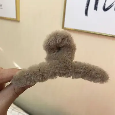 Große Haarspange 13 cm für dickes Haar, süße Plüsch-Haihai-Haarspange, kleine, frische und süßer Stil. - 11