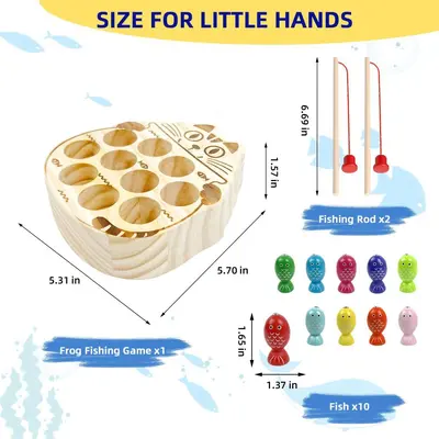 Montessori ahşap meşgul tahtası, manyetik balık oyunu