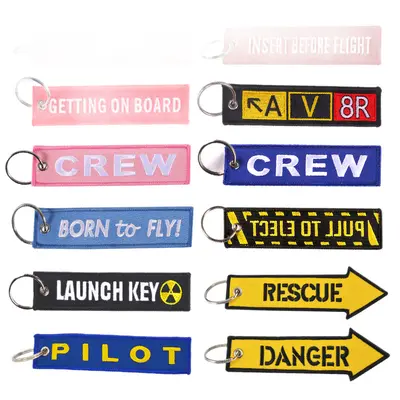 Embroidered Pilot Crew Keychain, Souvenir Gift - 6