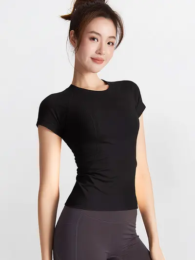Women's Short-Sleeve Quick-Dry Running T-Shirt, Slim Fit - 8