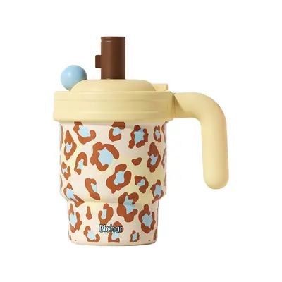 Bichar Portable Office Thermos Cup with Handle and Straw - 8