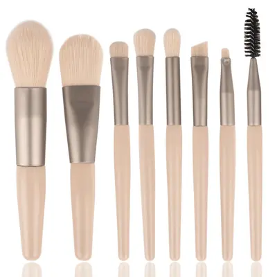 8 mini makeup brush set Morandi portable soft hair beauty tool set for beginners - 9