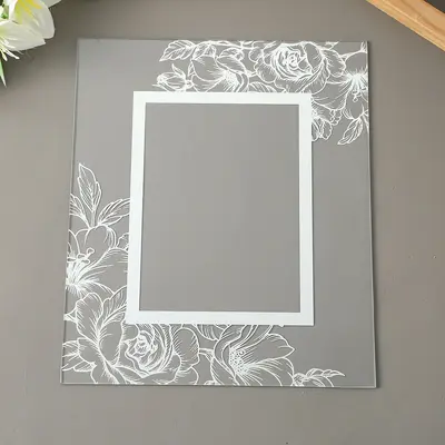 UV Printed Glass Photo Frame Gold Pattern Glass Panel