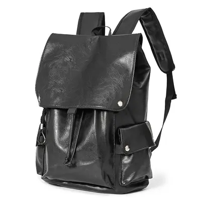 Men's Retro Backpack, PU Leather, Youth School Bag, 2026 Style - 2
