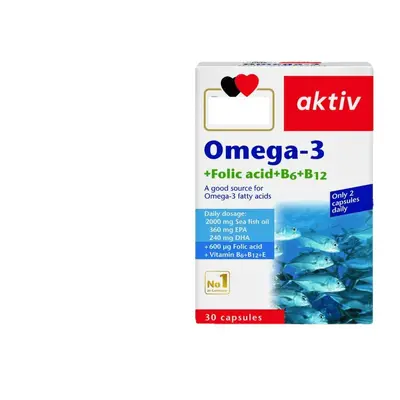 Export-Qualität 0mega-3 + Folsäure + B6 + B12 Fischöl-Vitaminkapseln 30 Kapseln Nahrungsergänzungsmittel