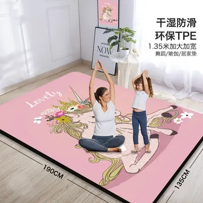 Büyük boy kalın çift kişilik yoga matı, ses yalıtımlı, kaymaz, TPE