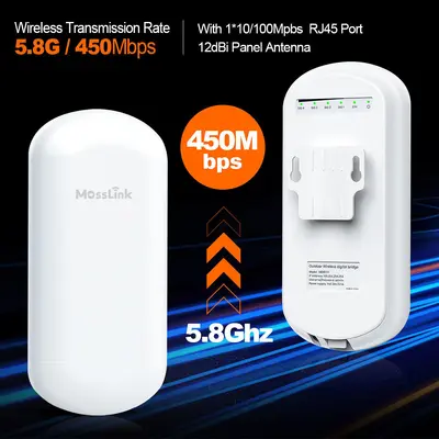 2KM 450Mbps 5.8Ghz网络WiFi Poe远程无线网桥Ap Cpe接入点室