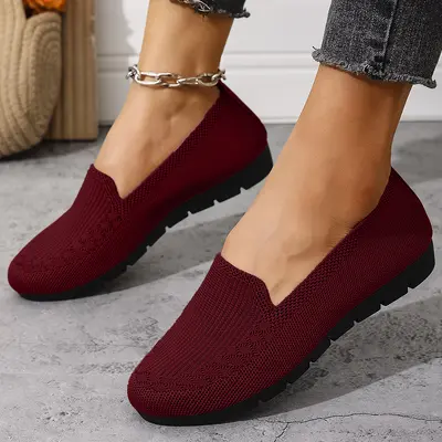 Women's Spring Summer Shoes, Breathable Mesh, Non-Slip Flat Sole - 8