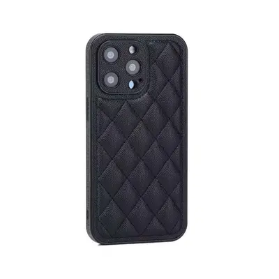 Diamond Quilted Leather Hard Case for iPhone 16 Pro Max, 15, 14 and 13, Women's