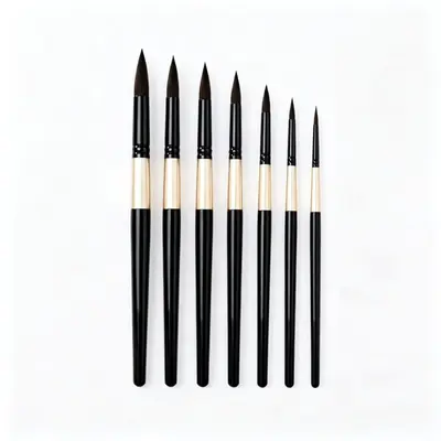 Cross-border Black Swan Set Watercolor Brushes Art Watercolor Brushes Nylon Soft Hair Round Head Drawing Digital Oil Painting Round Head Brushes - 8