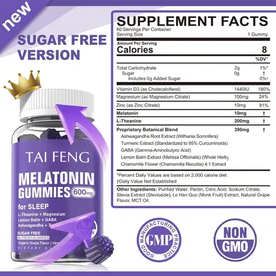 Melatonin Vitamin Gummies, Custom OEM Production Available
