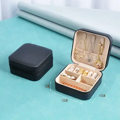 Schmuckkasten Aufbewahrungsbox tragbar Ohrringe Ohrringe Handschmuck Halskette Ring kleine elegante Mini neue Box - 7