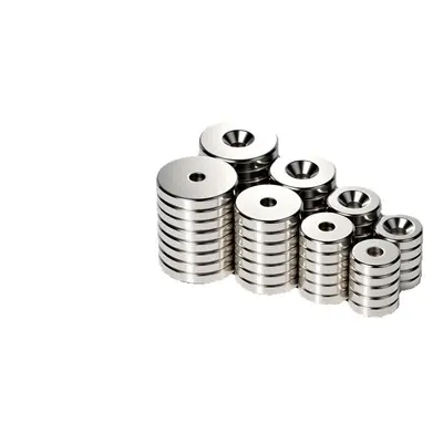Round Countersunk Neodymium Magnet, Cylindrical with Hole, Strong Magnet