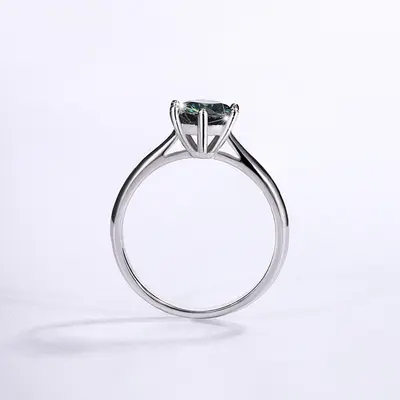 D Color Genuine Moissanite Ring 1 Carat Sterling Silver Couple Six-Prong Wedding Proposal Ring Birthday Gift for Girlfriend