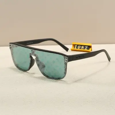 Retro Unisex Tek Parça Rüzgar Gözlüğü, Harfli Modern Güneş Gözlüğü - 8