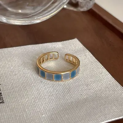 Emerald gemstone open statement ring for women - 8