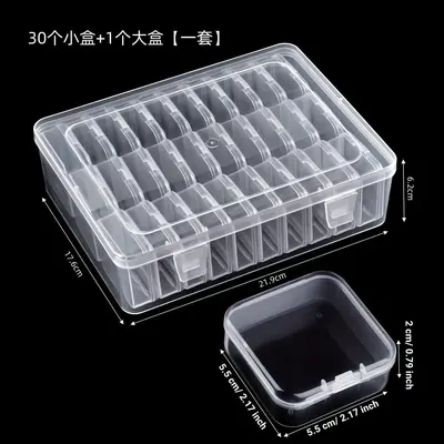 Bead Storage Box Set 1 Large 60 Small Clear PET - 9
