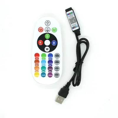 LED akıllı uzaktan kumanda 5 volt RGB kızılötesi bluetooth uygulama kontrol cihazı RGB ışık şeridi kablosuz kızılötesi dimmer - 7