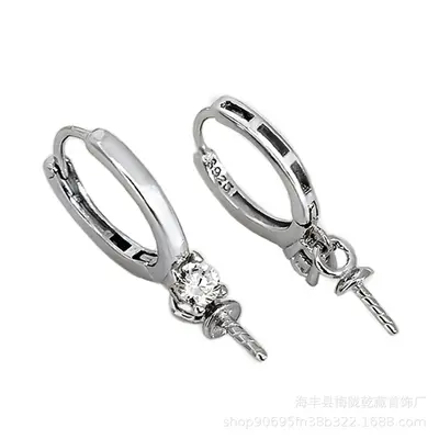 S925 silver DIY pearl earrings for girls