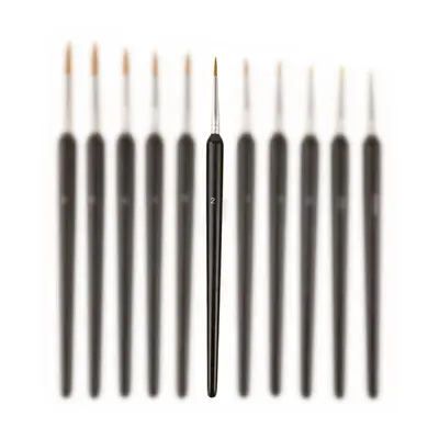 Fine art outline brush set, soft bristle watercolor acrylic - 12