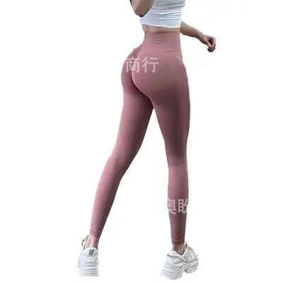 欧美爆款无缝瑜伽裤高弹力紧身翘臀性感打底裤运动紧身衣健身服女 - 6