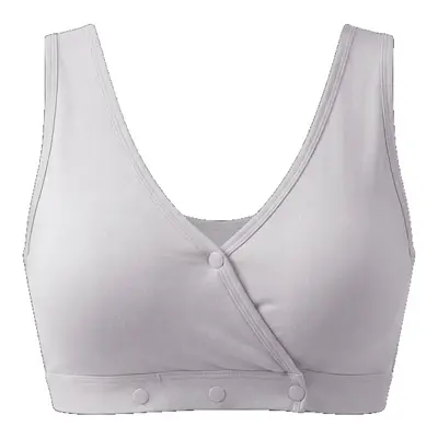 Cotton Mulberry Silk Nursing Bra, Maternity Vest-Style Night Bra with Front Closure
