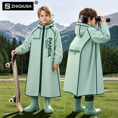 Children's raincoat, school use, long style, waterproof - 1
