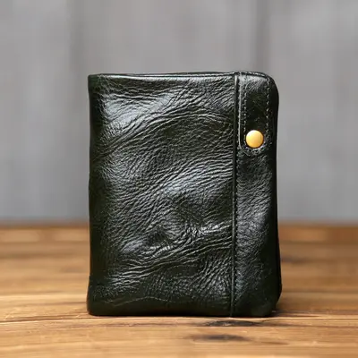 Genuine Leather Short Wallet, Top-Grain Cowhide, Vegetable-Tanned - 11