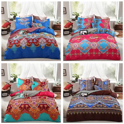 Bohem Etnik Stil 3D Baskılı Üç veya Dört Parçalı Set