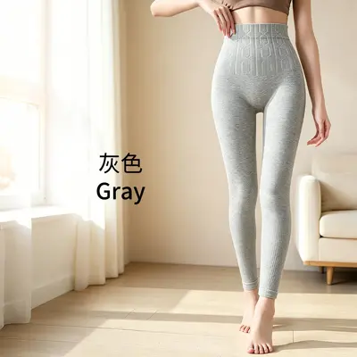 Damen-Thermoleggings mit Fleecefutter, hohe Taille, Bauchkontrolle - 7