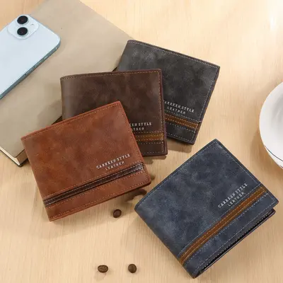 Men's Tri-Fold Wallet with Multiple Card Slots and Coin Pocket - 3