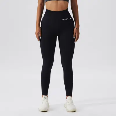 Youngla Klasik Yoga Pantolonu, Dikişsiz Örme Kadın Fitness Pantolonu