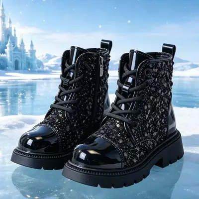Mädchen-Martin-Stiefel gefüttert, weiche Sohle - 7