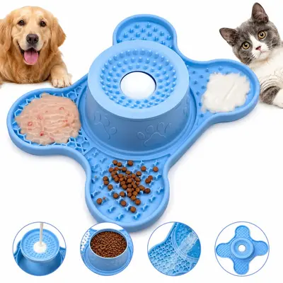 3-in-1 Silicone Lick Mat for Cats and Dogs, Non-Slip