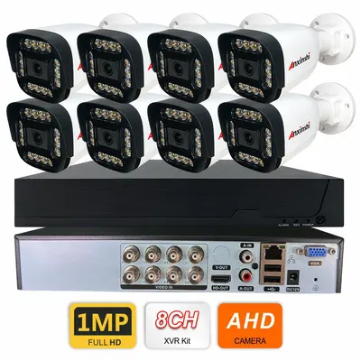 8-Kanal-AHD-Analogsystem für Außenbereiche, Farbige Nachtsicht