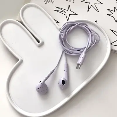 Star Pattern Wired Earphones for Android, Korean Style Polka Dot - 9