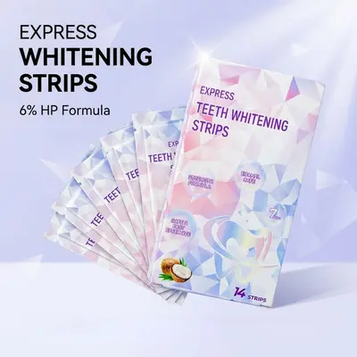 Portable Teeth Whitening Strips, 7 Pairs, 6% HP Wet Strips - 2