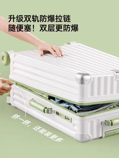 Zipper Suitcase 24 and 26 Inch, Explosion-Proof, Silent Wheels, Combination Lock - 5
