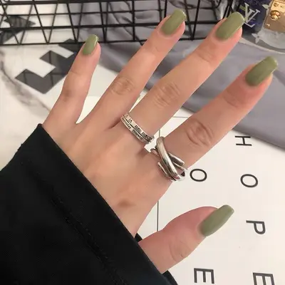 925 sterling silver women's ring, open design with roman numerals