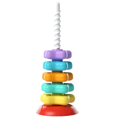 Regenbogen-Spiraldrehturm, Baby-Stapelspiel-Set, Frühpädagogisches Geschenk