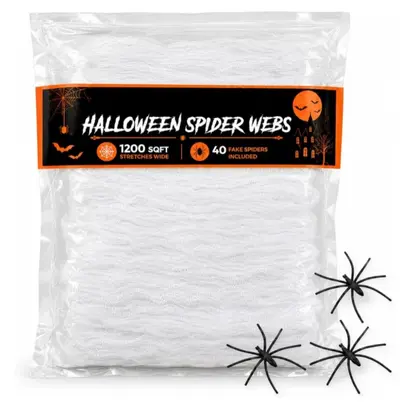 Halloween Fake Black Spider and Spider Web Prank Decoration Set
