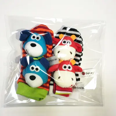 Sozzy Newborn Baby Wrist Rattle and Sock Set, 0+ Years, Early Education Toy - 8