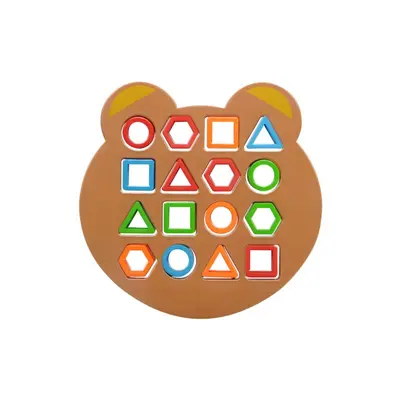 Little Bear Geometric Shape Matching Toy, Color Recognition and Concentration Training - 6