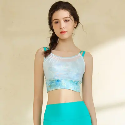 Damen-Yoga-Set mit Brustpolstern und Mesh-Racerback-Top - 8