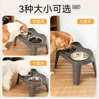 Stainless Steel Elevated Double Dog Bowl for Medium and Large Dogs