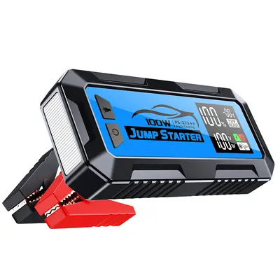 24000mAh araç acil çalıştırma güç kaynağı 12V 8000A 100W hızlı şarj - 7