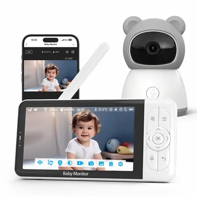 5-Inch HD Wireless Baby Monitor WiFi Night Vision Two-Way Audio