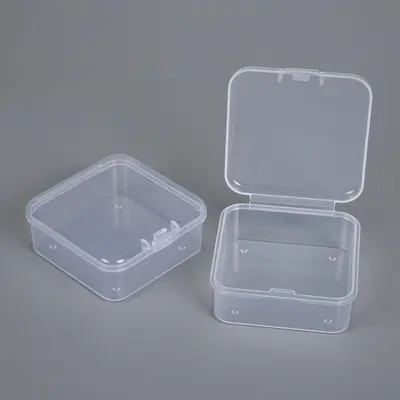 4.5方形透明pp塑料盒防尘有盖DIY拼豆收纳盒饰品美甲包装盒物料盒 - 2