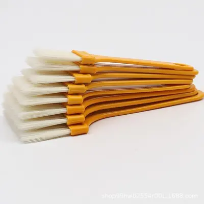 Plastik tahta fırçası sarı ince saplı kalın kıl fırçası klavye fırçası yağ fırçası sos fırçası barbekü fırçası